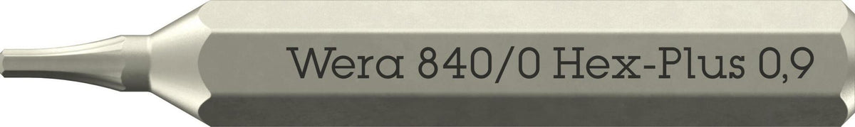 WERA Bit 840/0 Micro 0,9 mm – Hex-Plus Innensechskant-Bit, 30 mm Länge, 10er-Pack