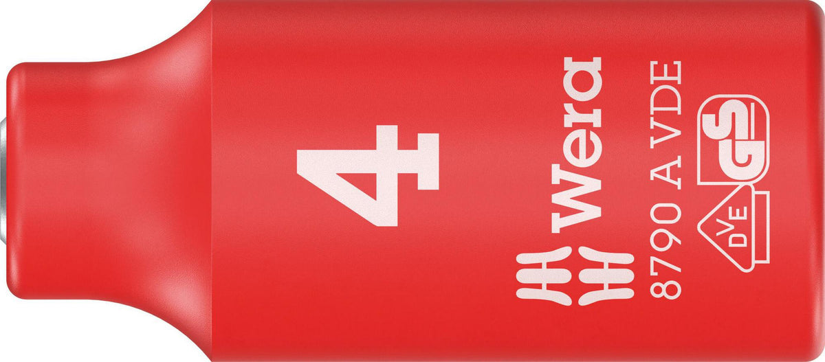 WERA Steckschlüsseleinsatz 8790 A VDE 1/4 Zoll SW 10 mm Länge 41 mm – Isolierter Steckschlüssel für sicheres Arbeiten