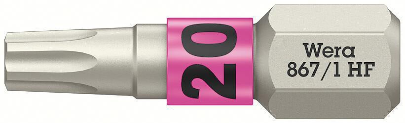 WERA Bit 867 TORX® HF 1/4 Zoll TX 10, 25 mm, mit Farbleitsystem, 10er-Pack