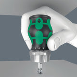 WERA Magazinbithalter KK Stubby mit 6 BiTorsion Bits, Ratschenfunktion und Bit-Magazin