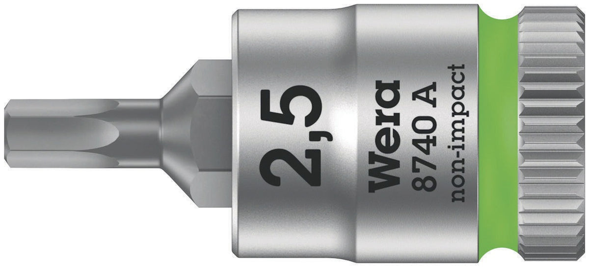 WERA Schraubendrehereinsatz 8740 A 1/4 Zoll Innensechskant SW 2,0 mm, Länge 28 mm, Zyklop Bitnuss