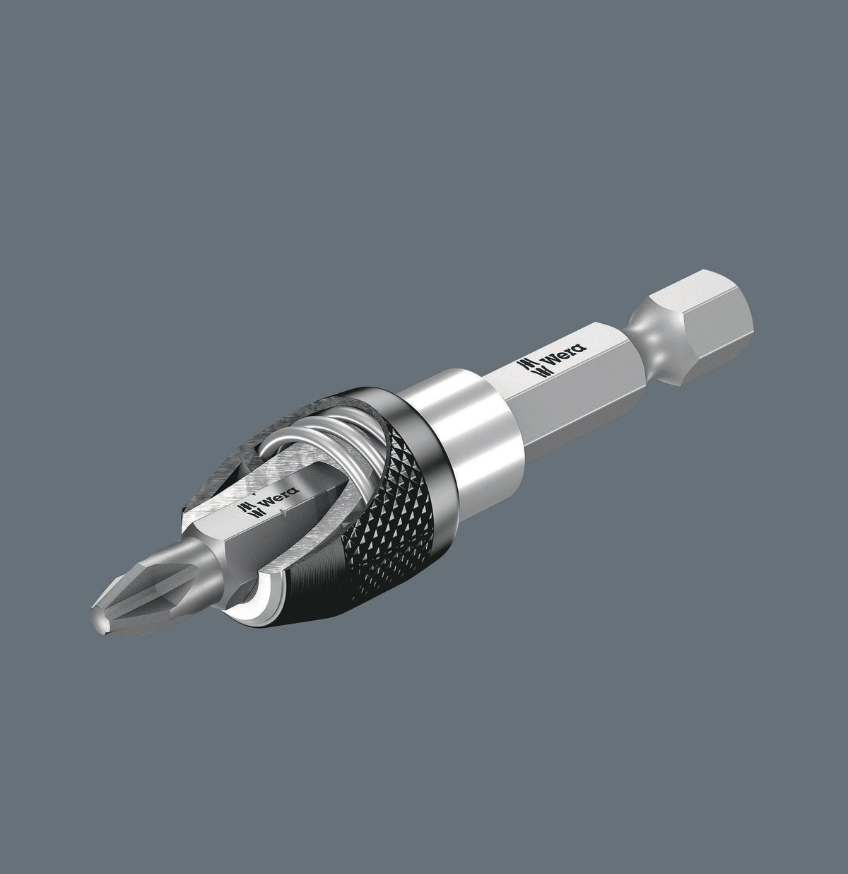 WERA Bithalter 895/4/1 K mit Schnellwechselfutter und Dauermagnet, 1/4 Zoll, 52 mm