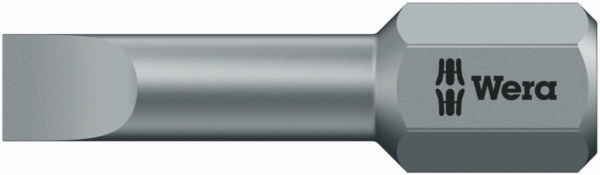 WERA Bit 800/1 TZ für Schlitzschrauben 4 mm, 25 mm, 1/4 Zoll C6,3 – 10 Stück