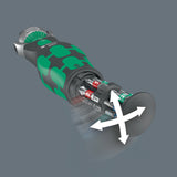 WERA Schwenk- und Umschaltknarre 8009 Zyklop Pocket Set 1 – 3/8″ + 1/4″ mit 72 Zähnen und Bit-Magazin