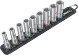 WERA Steckschlüsseleinsatzset Belt B Deep 1 9-teilig SW 8-19 mm Antrieb 10 mm (3/8″)