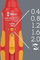 WERA Drehmomentschraubendreher 7508 VDE Kraftform Safe-Torque Speed 9 mm mit 5 Drehmomentstufen