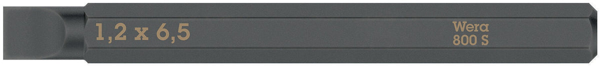 WERA Bit 800 S für Schlitzschrauben 4,0 mm x 70 mm, 1/4 Zoll C6,3, 5er-Pack