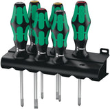 WERA Schraubendrehersatz 334/6 6-teilig Schlitz/PH mit 2K-Griff und Wandhalter