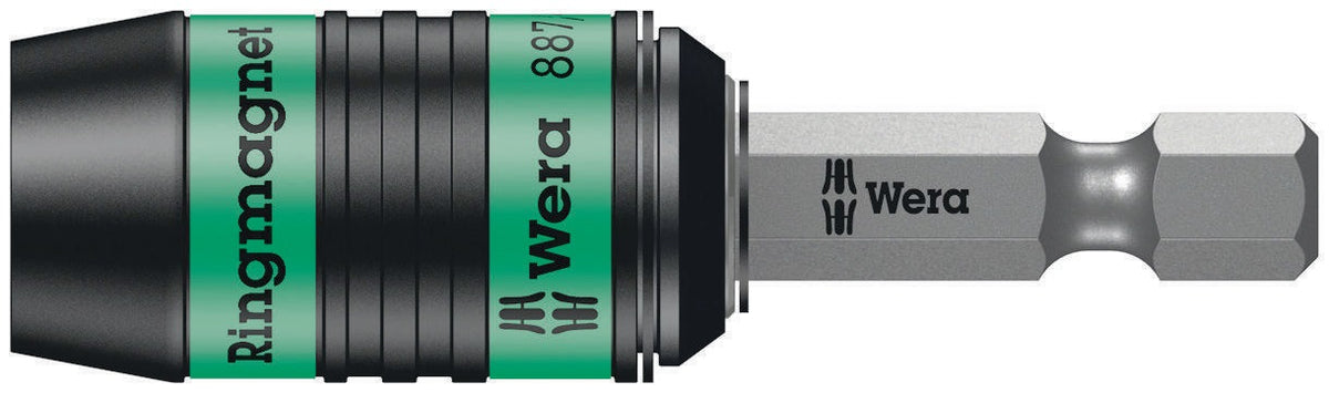 WERA Bithalter 887/4 RR Rapidaptor mit Schnellwechselfutter und Dauerringmagnet, 1/4 Zoll, 57 mm