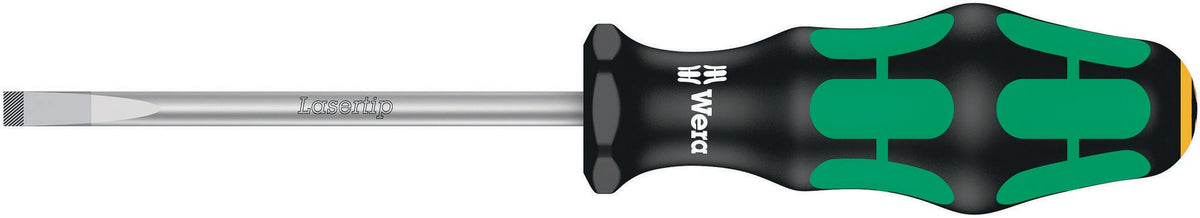 WERA Schlitzschraubendreher 334 mit Lasertip-Spitze, 5 mm Klinge, 2K-Griff, 100 mm