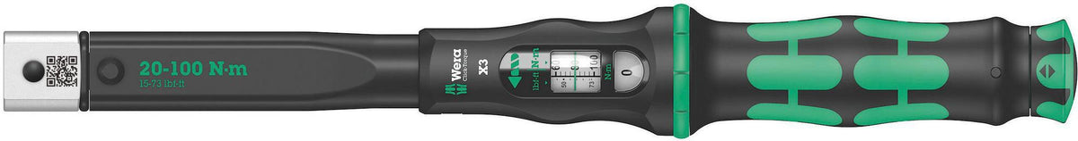 WERA Drehmomentschlüssel Click-Torque X 1, 2,5-25 Nm, 9x12 mm, automatisch auslösend, ±4 % Genauigkeit