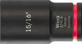 WERA Steckschlüsseleinsatz 8790 B Impaktor Deep 3/8 Zoll, 1 Zoll, 63 mm – Schlagschrauberfest