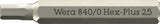 WERA Bit 840/0 Micro 0,9 mm – Hex-Plus Innensechskant-Bit, 30 mm Länge, 10er-Pack