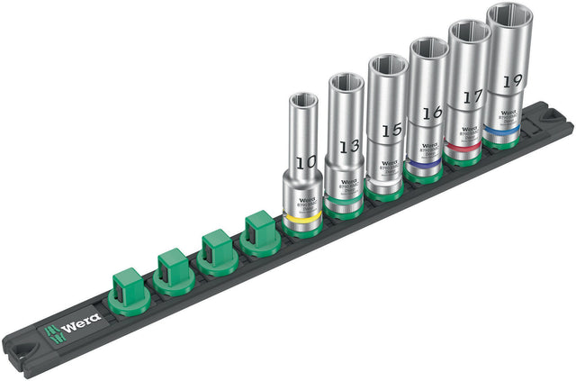 WERA Steckschlüsseleinsatzset Deep 1 9-teilig Antrieb 12,5 mm (1/2″) mit Magnetleiste