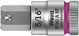 WERA Steckschlüsseleinsatz 8740 A HF 1/4 Zoll SW 5/16 Zoll mit Haltefunktion und Farbleitsystem