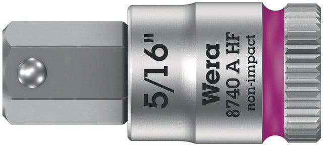 WERA Steckschlüsseleinsatz 8740 A HF 1/4 Zoll SW 5/16 Zoll mit Haltefunktion und Farbleitsystem