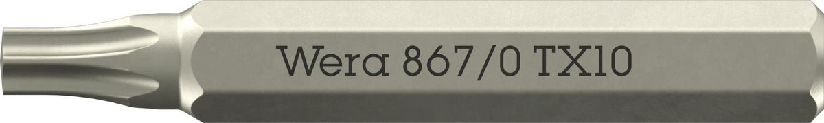 WERA Bit 867/0 Micro TX 10, 30 mm, 4 mm Sechskant, 10er-Pack