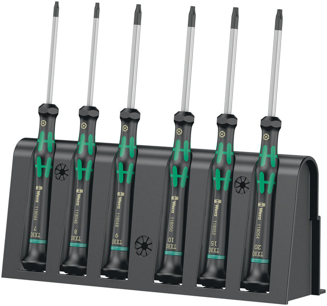 WERA Elektronikerschraubendrehersatz 2067/6 TX BO 6-teilig TORX® BO mit Drehkappe