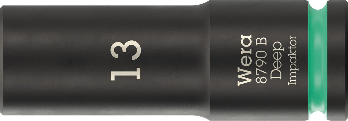 WERA Steckschlüsseleinsatz 8790 B Impaktor Deep 3/8 Zoll, 1 Zoll, 63 mm – Schlagschrauberfest