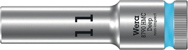 Wera Steckschlüsseleinsatz 8790 HMC Deep 6-kant SW11mm 1/2 Zoll CrV Länge 83mm