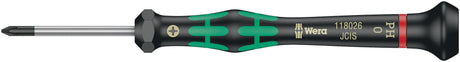WERA Elektronik-Feinmechanik-Schraubendreher 2050 PH 1, Klingenlänge 80 mm, Kraftform-Micro-Griff