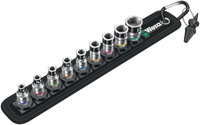 WERA Steckschlüsselsatz Belt 1 10-teilig 1/4 Zoll 4-13 mm für Außensechskant