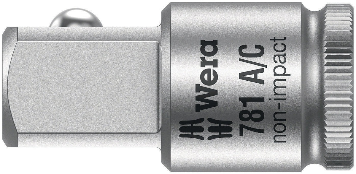 WERA Vergrößerungsstück 781 A – 1/4" auf 3/8" Antrieb, 25,2 mm, CV-Stahl, matt verchromt
