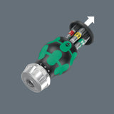 WERA Magazinbithalter KK Stubby mit 6 BiTorsion Bits, Ratschenfunktion und Bit-Magazin