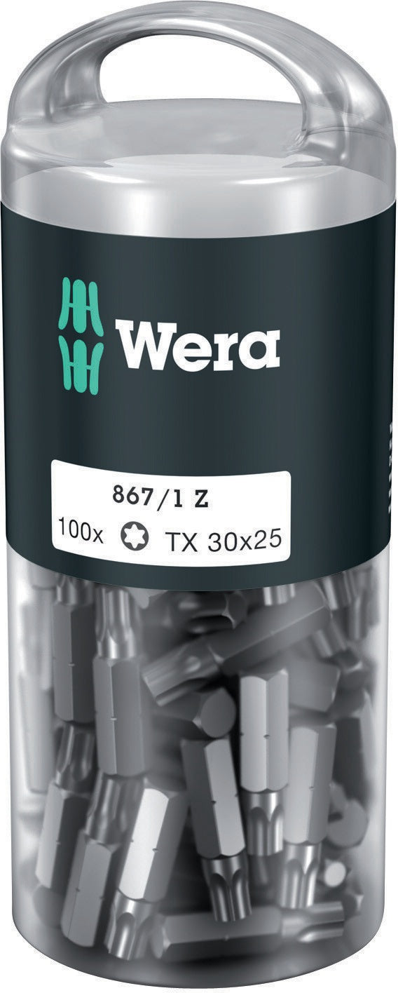 WERA Bitgroßpackung 851/1 Z PH 2, 100 Stück, 1/4 Zoll, 25 mm, DIN ISO 1173