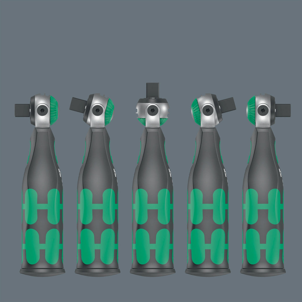 WERA Schwenk- und Umschaltknarre 8009 Zyklop Pocket Set 1 – 3/8″ + 1/4″ mit 72 Zähnen und Bit-Magazin