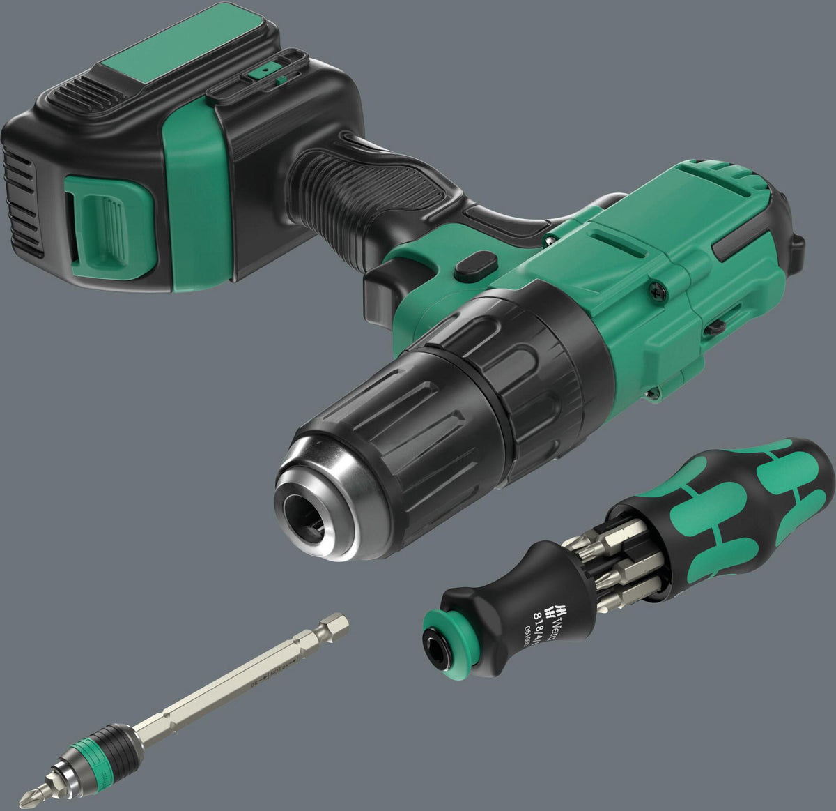 WERA Magazinbithalter KK 28 8-teilig Schlitz/PH/PZD mit integriertem Magazin und Teleskopklinge