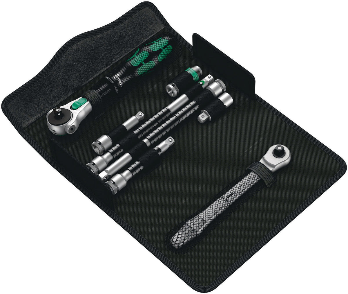 WERA Knarrensatz KK Zyklop MS1 8-teilig mit Klapptasche – 6,3 mm (1/4") Antrieb