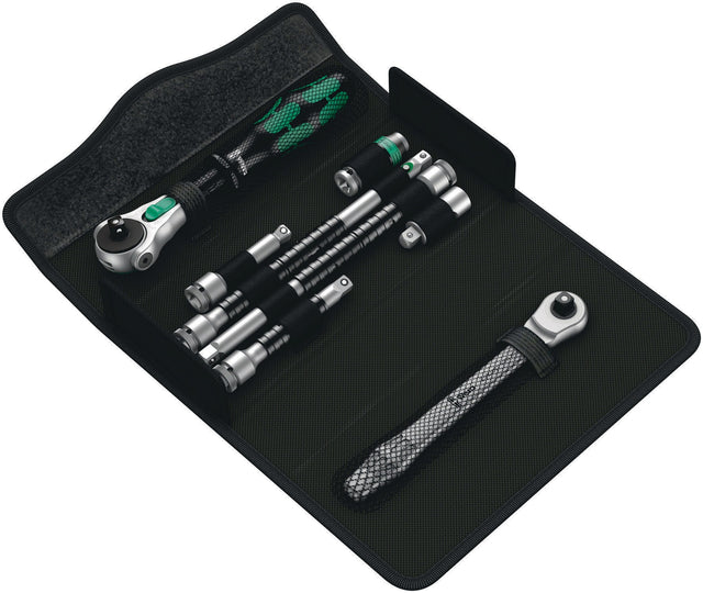 WERA Knarrensatz KK Zyklop MS1 8-teilig mit Klapptasche – 6,3 mm (1/4") Antrieb