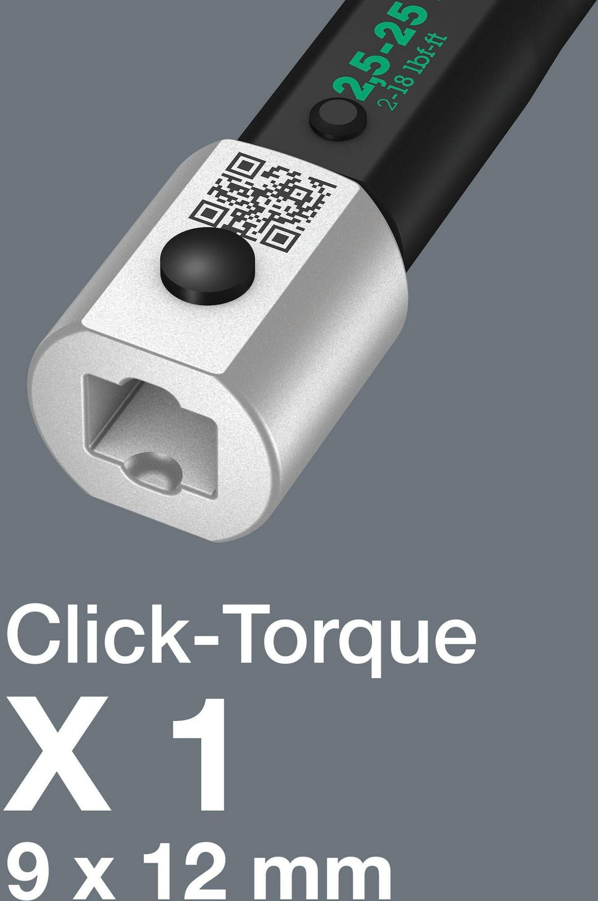 WERA Drehmomentschlüssel Click-Torque X 1, 2,5-25 Nm, 9x12 mm, automatisch auslösend, ±4 % Genauigkeit