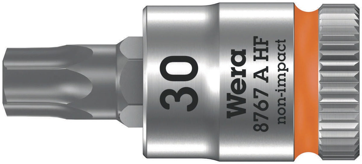 WERA Steckschlüsseleinsatz 8767 A HF TORX® 1/4 Zoll T10, 28 mm, mit Haltefunktion