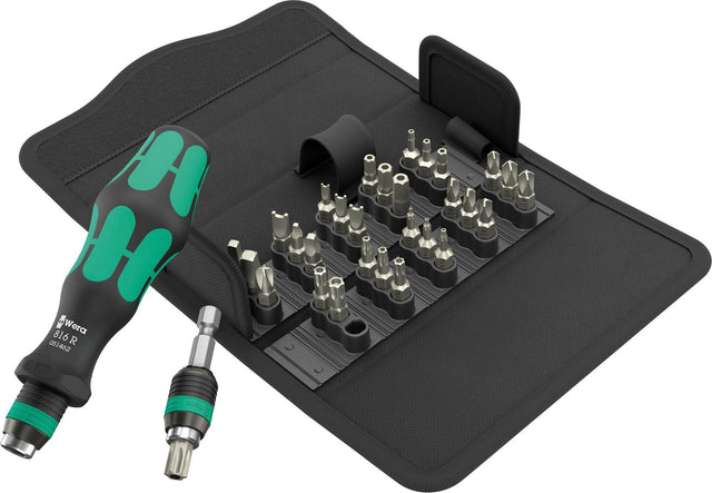 WERA Bitsortiment KK 71 Security 32-teilig für Sicherungsschrauben mit Rapidaptor und Kraftform-Handgriff
