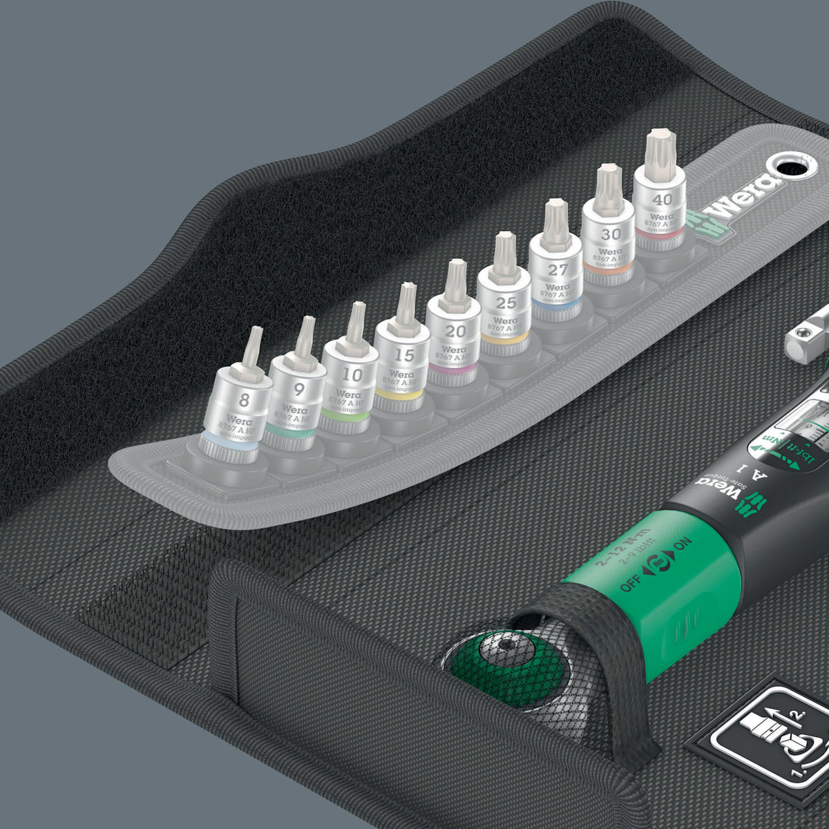 WERA Drehmomentschlüsselset Safe-Torque 10-tlg. 2-12 Nm 1/4 Zoll mit Überrutschmechanismus