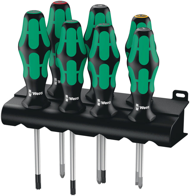 WERA Schraubendrehersatz 335/350/367/7 Rack 7-teilig Schlitz/PH/PZ/Torx Lasertip Kraftform
