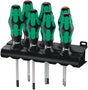 WERA Schraubendrehersatz 335/350/367/7 Rack 7-teilig Schlitz/PH/PZ/Torx Lasertip Kraftform