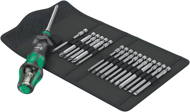WERA Bitsortiment KK Turbo 1 19-teilig mit Turbofunktion und Rapidaptor Handhalter