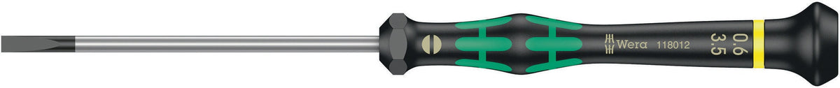 WERA Elektronik-Feinmechanik-Schraubendreher 2035, 3 mm Klinge, 80 mm, Kraftform-Micro-Griff