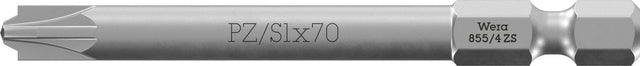 WERA Bit 855/4 zähhart 1/4 Zoll 70 mm Schlitz/Pozidriv #1 für Reihenklemmen