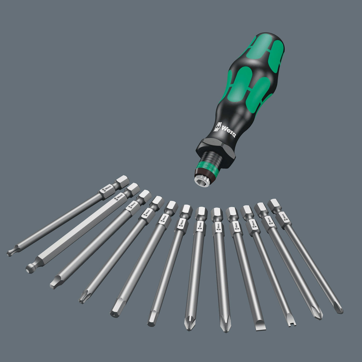 WERA Schraubendrehersatz KK 60 17-tlg. mit Handhalter, Wechselklingen und Rapidaptor-Technologie