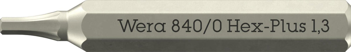 WERA Bit 840/0 Micro 0,9 mm – Hex-Plus Innensechskant-Bit, 30 mm Länge, 10er-Pack