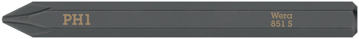 WERA Bit 851 S PH 1 x 70 mm, 1/4 Zoll Sechskant, 5er-Pack