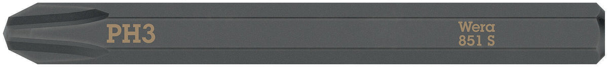 WERA Bit 851 S PH 1 x 70 mm, 1/4 Zoll Sechskant, 5er-Pack