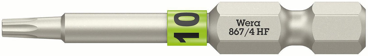 WERA Bit 867 TORX® HF 1/4 Zoll TX 10, 25 mm, mit Farbleitsystem, 10er-Pack