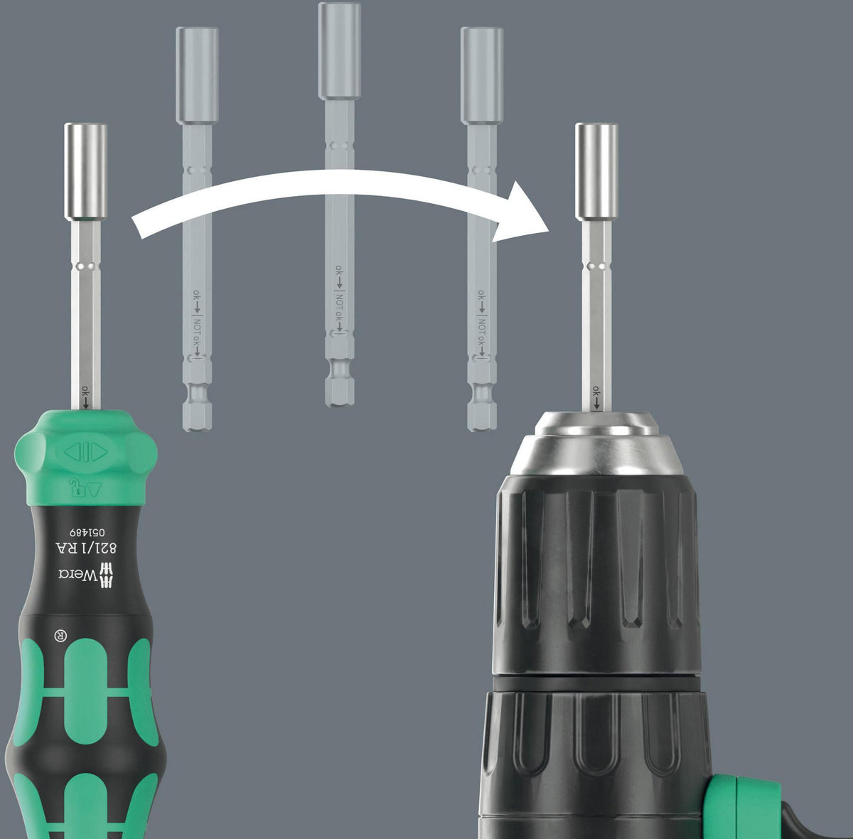 WERA Magazinbithalter Kraftform Kompakt 28 RA 6-tlg. mit integrierter Ratschenfunktion