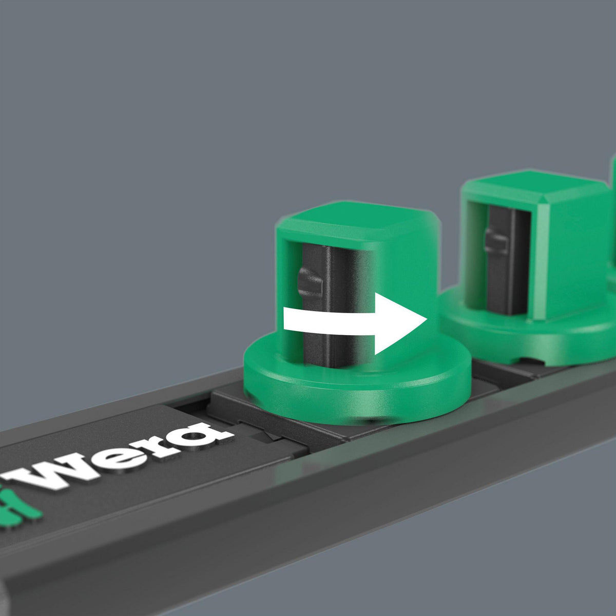 WERA Magnetleiste für Steckschlüsseleinsätze 1/4 Zoll, 30x270 mm, Twist to unlock, unbestückt