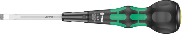 WERA Schraubendreher 1834 Schlitz 6 mm Lasertip Kraftform Ball-Grip für Feinmechanik
